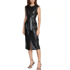 MDRN MODERN CITIZEN Pilar Vegan Leather Tie-FrontDress